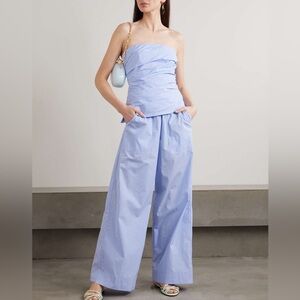 SIMKHAI NWOT Arden pinstriped cotton-poplin wide-leg pants